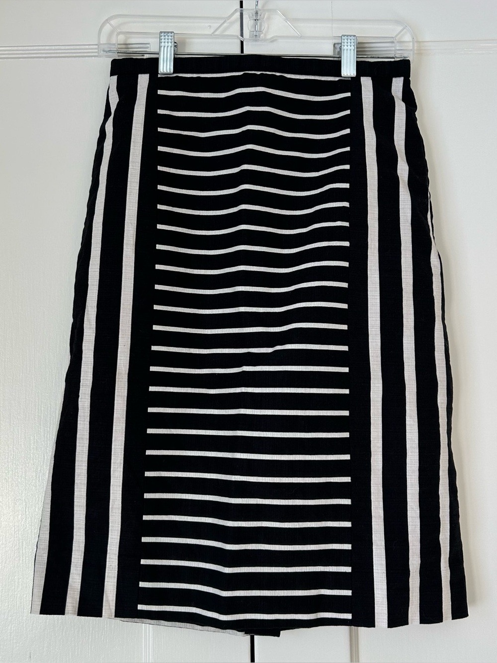 J. Crew No. 2 Black And White Striped Pencil Skirt Size 2